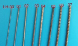 Eureka XXL LH-Z LH-Z Metal Wire Ropes Set 8×500mm (LH-00 to LH-07), zestaw linek 8szt x 50cm