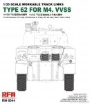 Rye Field Model 5044 Type 62 Tracks for M4 VVSS Workable Track Links 1/35