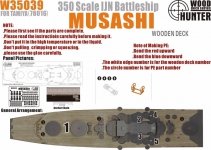 Wood Hunter W35039 Wood deck IJN Musashi for Tamiya 78016 (1:350)