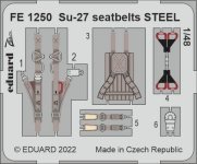 Eduard FE1250 Su-27 seatbelts STEEL GREAT WALL HOBBY 1/48