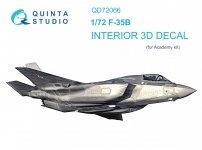 Quinta Studio QD72066 F-35B 3D-Printed & coloured Interior on decal paper (Academy) 1/72