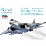 Quinta Studio QD48082 Su-57 3D-Printed & coloured Interior on decal paper (for Zvezda kit) 1/48