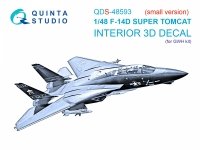 Quinta Studio QDS-48593 F-14D Super Tomcat 3D-Printed & coloured Interior on decal paper (GWH) (Small version) 1/48
