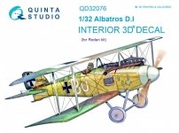Quinta Studio QD32076 Albatros D.I 3D-Printed & coloured Interior on decal paper (for Roden kit) 1/32