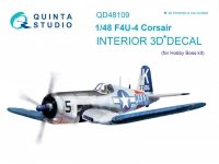 Quinta Studio QD48109 F4U-4 3D-Printed & coloured Interior on decal paper (for HobbyBoss kit) 1/48