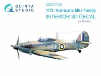 Quinta Studio QD72123 Hurricane Mk.I family 3D-Printed coloured Interior on decal paper (Airfix) 1/72