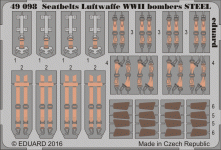 Eduard 49098 Seatbelts Luftwaffe WWII bombers STEEL 1/48