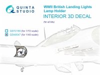 Quinta Studio QD48547 Lamp holder for WWII British landing lights 3D-Printed & coloured Interior on decal paper (All kits) 1/48