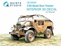 Quinta Studio QD35093 Quad Gun Tractor 3D-Printed & coloured Interior on decal paper (Tamiya) 1/35