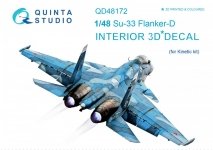 Quinta Studio QD48172 Su-33 3D-Printed & coloured Interior on decal paper (for Kinetic kit) 1/48