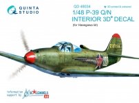 Quinta Studio QD48034 P-39Q/N 3D-Printed & coloured Interior on decal paper (for Hasegawa kit) 1/48