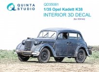 Quinta Studio QD35081 Opel kadett k38 3D-Printed & coloured Interior on decal paper (ICM) 1/35