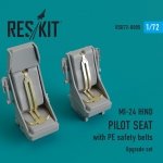 RESKIT RSU72-0005 MI-24 hind. Pilot seat with PE safety belts for Zvezda, Hobby Boss, Eduard, Academy, Italeri, Bilek Esci, Hasegawa, Heller 1/72