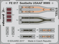 Eduard FE817 Seatbelts USAAF WWII STEEL 1/48