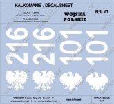 Weikert Decals DEC231 WOJSKO POLSKIE - CZOŁG T-34/85, 2 pułk pancerny / 1 brygada pancerna 1/16