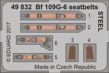 Eduard 49832 Bf 109G-6 seatbelts STEEL ZVEZDA 1/48