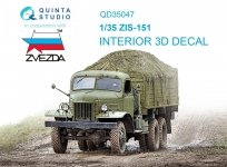 Quinta Studio QD35047 ZiS-151 3D-Printed & coloured Interior on decal paper (Zvezda) 1/35