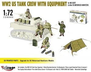 Mirage Hobby 720003 WW2 US Tank Crew With Equipment For M8 Scott And Other US Motorised Howitzers 1/72