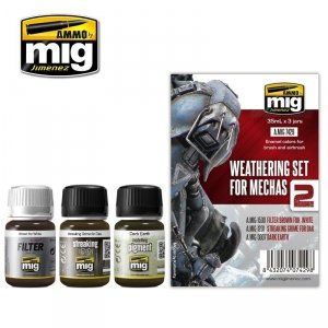 AMMO of Mig Jimenez 7429 WEATHERING SET FOR MECHAS 3x35 ml
