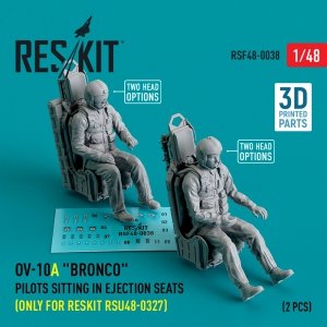 RESKIT RSF48-0038 OV-10A Bronco pilots sitting in ejection seats (only for RESKIT RSU48-0327) (2 pcs) (3D Printed) 1/48