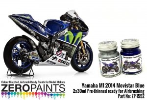 Zero Paints ZP-1552 Yamaha M1 2014 Movistar Blue Paint Set 2x30ml