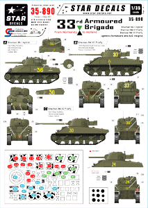Star Decals 35-890 33rd Armoured Brigade 1944-45 1/35