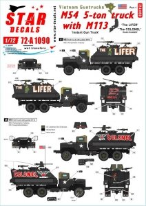 Star Decals 72-A1090 Vietnam Guntrucks. Instant Guntrucks - M54 5-ton truck with M113 APC 1/72
