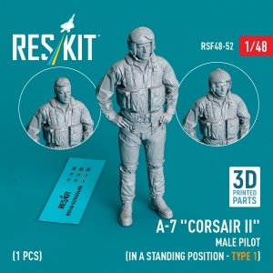 RESKIT RSF48-0052 A-7 Corsair II male pilot (in a standing position - type 1) (1 pcs) (3D Printed) 1/48