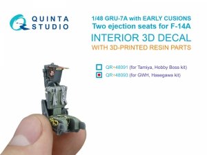 Quinta Studio QR+48093 GRU-7A early, 2 ejection seats for F-14 A (Hasegawa, GWH) 1/48