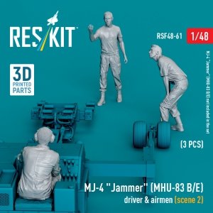 RESKIT RSF48-0061 MJ-4 Jammer (MHU-83 B/E) driver & airmen (scene 2) (3 pcs) (3D Printed) 1/48