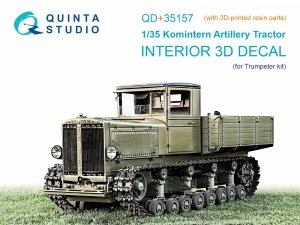 Quinta Studio QD+35157 Komintern Artillery Tractor 3D-Printed & coloured Interior on decal paper (Trumpeter) (with 3D-printed resin parts) 1/35