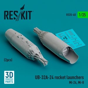 RESKIT RS35-0040 UB-32A-24 rocket launchers (2 pcs) (Mi-24, Mi-8) (3D Printed) 1/35
