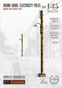 RT-Diorama 35704 Round Rural Electricity Poles 1/35