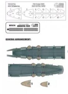 Wood Hunter W70174 HMS Ark Royal 1939 (Trumpeter 06713) 1/700