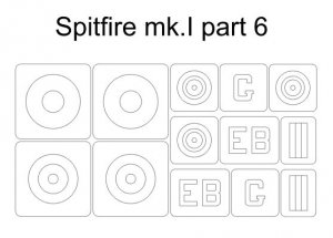 Omask 34018 Spitfire Mk.I part 6 (for Eduard 11143 kamo H) 1/48