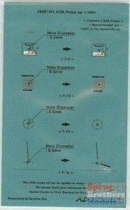 HobbyDecal MT48001V1 AOA Probe Set 1/48