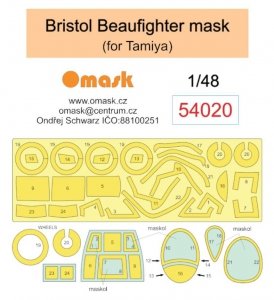 Omask 54020 Bristol Beaufighter mask (for Tamiya) 1/48