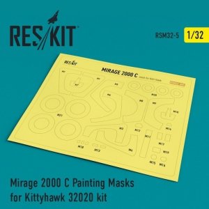RESKIT RSM32-0005 Mirage 2000 C Painting Masks for Kittyhawk 32020 kit 1/32