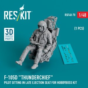 RESKIT RSF48-0070 F-105D Thunderchief pilot sitting in late ejection seat for HobbyBoss kit (1 pcs) (3D Printed)  1/48