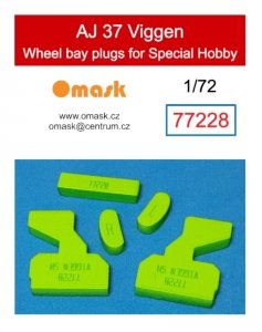 Omask 77228 AJ 37 Viggen wheel bay plugs (for Special Hobby) 1/72