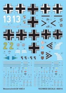 Techmod 48081 - Messerschmitt Bf 109E-4 (1:48)