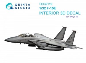 Quinta Studio QD32119 F-15E 3D-Printed & coloured Interior on decal paper ( Tamiya ) 1/32