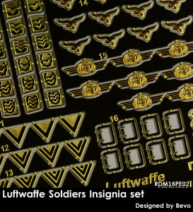 RADO Miniatures RDM16PE02 Luftwaffe Soldiers Insignia Set - Zestaw Fototrawiony 1/16