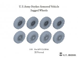 E.T. Model P35-149 U.S.Army Stryker Armored Vehicle Sagged Wheels For AFV CLUB kit 1/35