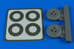 Aires 2239 Spitfire Mk.IX wheels (3-spoke) & paint masks 1/32 TAMIYA