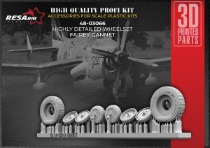 RESArm 48-03066 Fairey Gannet - Wheels under load (3D resin printing) 1/48