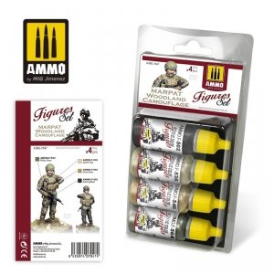 AMMO of Mig Jimenez 7047 Marpat Woodland Camouflage Figures Set 4x17ml