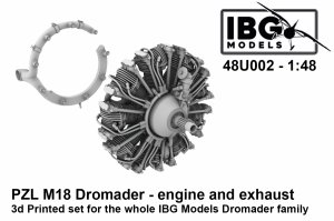 IBG 48U002 PZL M18 Dromader - Engine and Exhaust - 3d Printed Set 1/48