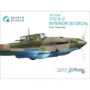 Quinta Studio QD72008 IL-2 Shturmovik 3D-Printed & coloured Interior on decal paper (for Tamiya kit) 1/72