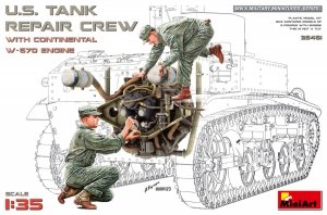 MiniArt 35461 U.S. TANK REPAIR CREW WITH CONTINENTAL W-670 ENGINE 1/35